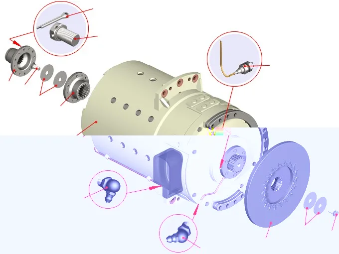 Схема Установка фланца торсионного вала и тормозного диска
